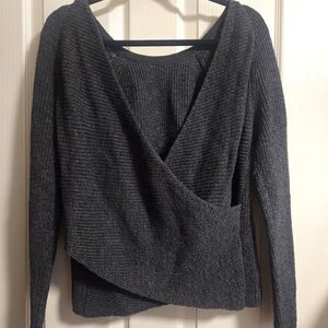 Aerie Dark Gray V-Neck Sweater